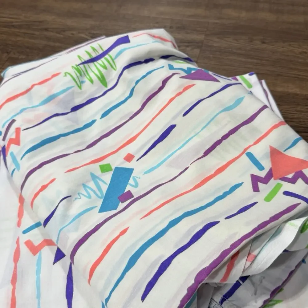 Vintage 1980s Ocean Pacific TWIN Sheet Set Dan River Pop Art Pastel Beach Surf